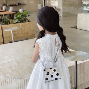 Autumn Casual Polka Dot Crossbody Bag Textured Korean Fashionable Bow Handbag New Style Trendy Kids & Baby’s Bags