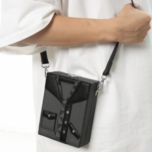 Unisex Crossbody Box Bag – Retro Geometric Sling Pack For Streetwear & Daily Essentials (Blue)