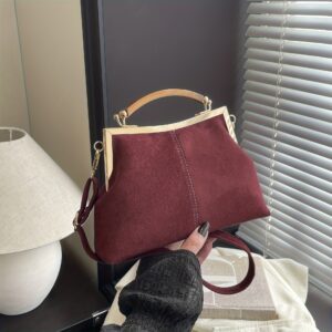 High Quality Elegant Retro Suede Like Soft Fashion Crossbody Versatile Women’s Bag
