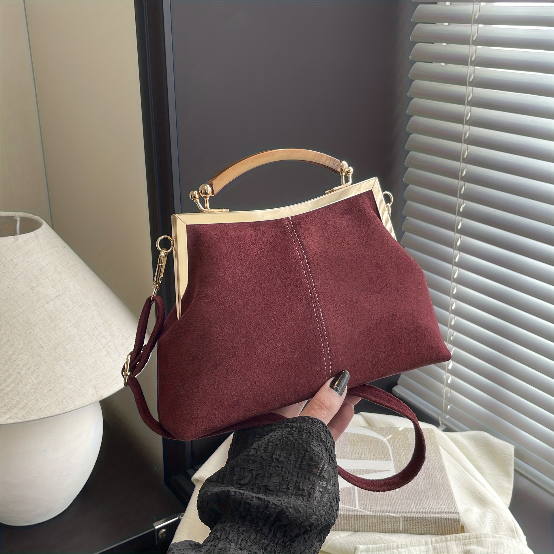 High Quality Elegant Retro Suede Like Soft Fashion Crossbody Versatile Women's Bag