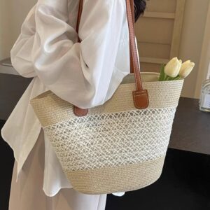 Summer Beach Vacation Straw Woven For Women 2026 New Fashion Commuter Shoulder Tote Bag Trend