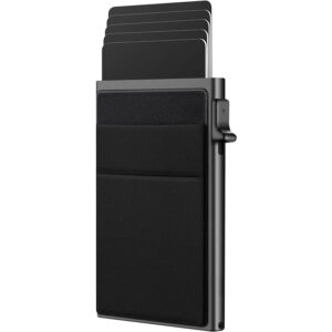 Passport Covers & Wallets New Men’s Simple Ultra Thin RFID Protection Wallet Aluminum Alloy Side Push Card Case