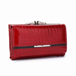 Women’s Bags Crocodile Pattern Fashion Short Wallet Ladies Patent Leather Clip High End Coin Purse Small Hand Held