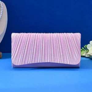 Fashionable Womens Party Clutch Dinner Dress Champagne Handbag Evening Wedding Wrinkle Chain Cross Body Shoulder Bag