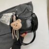 Black + Pink Rope Bear Head