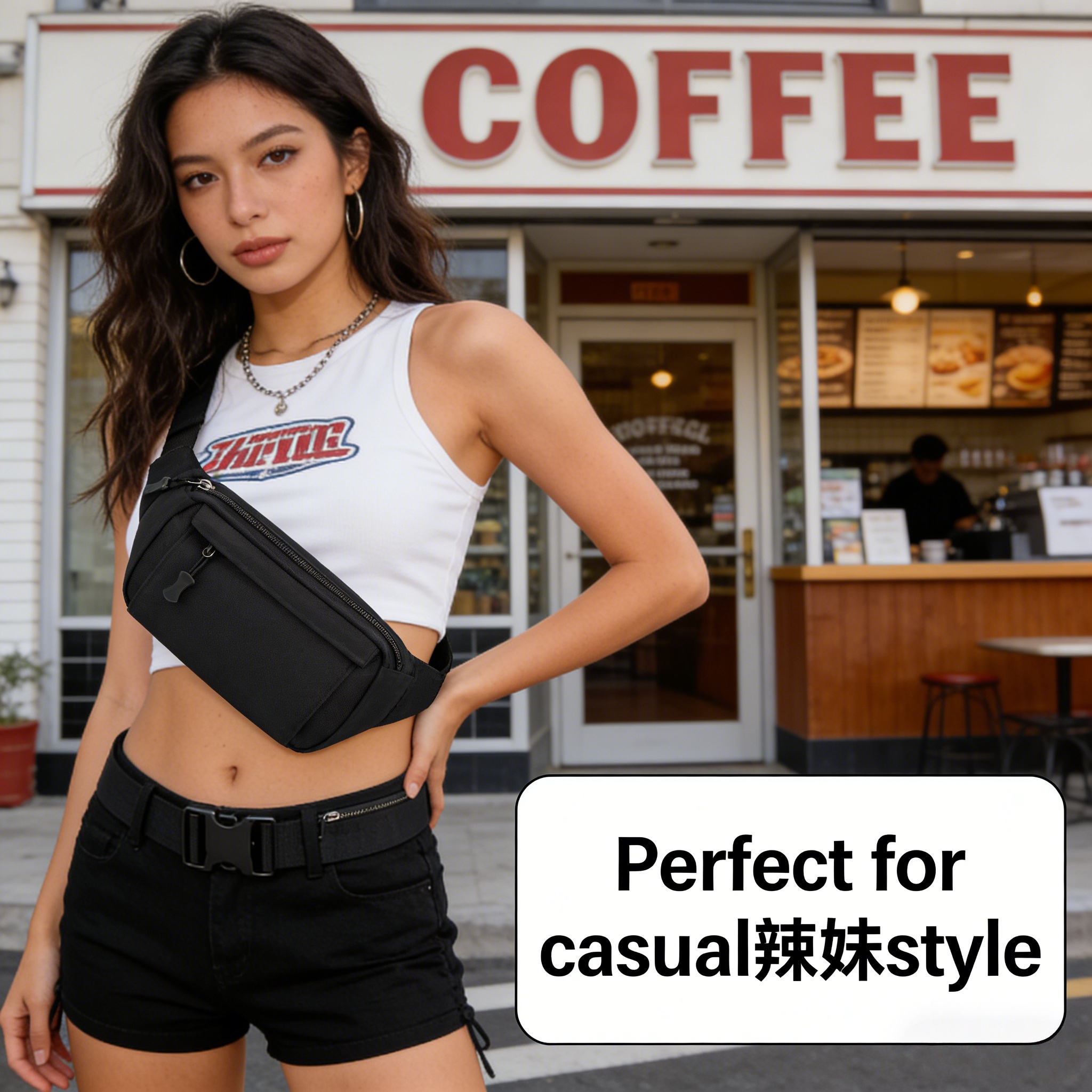 Lightweight Simple Nylon Fanny Pack Adjustable Waist Crossbody Belt Bag Men Women - Image 10