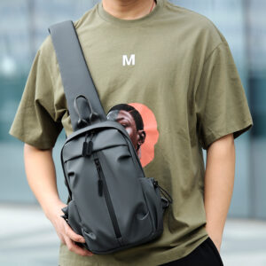 Cross-border Men’s Large-capacity Leather Film Casual Messenger Multi-functional Travel Shoulder Fashion Breast Bag Men