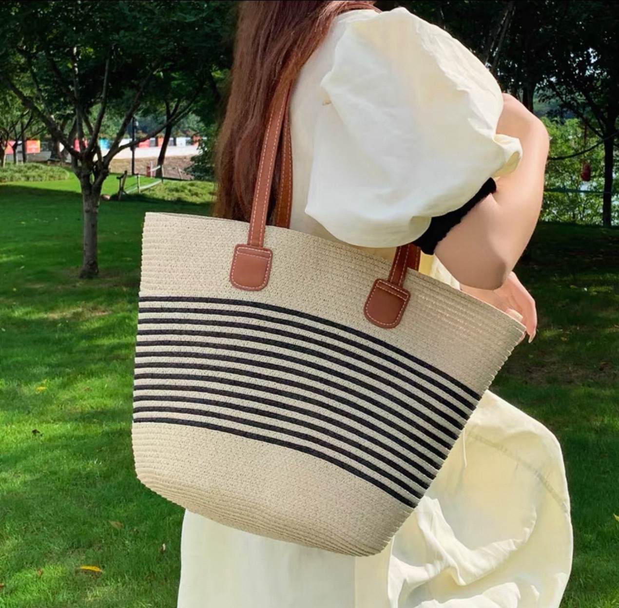 Straw For Women Large Capacity 2026 New Vacation Beach Woven Bucket Commuter Tote Bag Trendy - Image 10