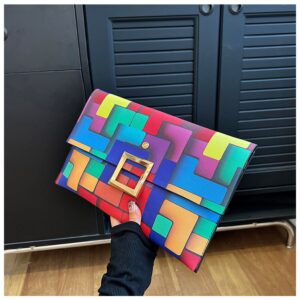 Rainbow Leisure Envelope Summer Fashionable And Personalized Women’s Handheld Trendy Contrast Color Simple Casual