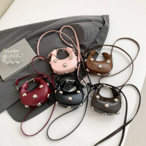 High-end Niche Women 2026 Spring New Fashion Rivet Single Shoulder Crossbody Mini Underarm Bag For Ladies