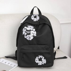 Embroidered Student Backpack Casual Travel Double Shoulder Bag Men Cute Ladies Ideal For Youth And Leisure Activities