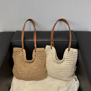 Large Capacity Woven For Women 2026 New Summer Beach Vacation Commuter Underarm Straw Tote Bag