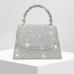 Elegant Evening Clutch Bag With Sparkling Rhinestones Stylish Handheld Tote For Parties & Formal Events – Shimmering