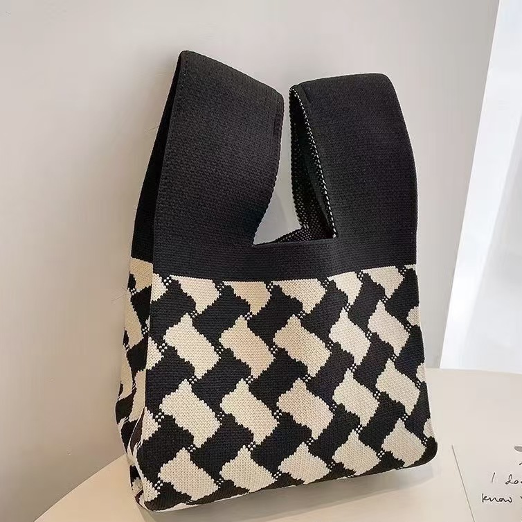 Knitted Women's Woven Handbag Trendy Tote Ins Style Gift Bag - Image 7