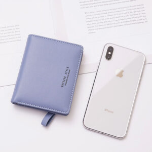 Thin Style Women Wallets Zipper Coin Bag In Back Blue Soft Leather Ladies Card Holder Slim Purse Female Wallet Mini