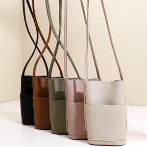 Genuine Leather Phone Gold Stamping Single Shoulder Simple Crossbody Women’s Bag Cowhide Versatile Walking Shopping Mini