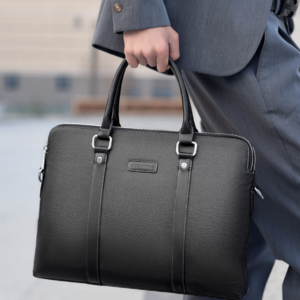 Briefcase Men’s Handbag, Business Document, Casual Single-shoulder Crossbody Bag, Genuine Leather Texture Computer Bag