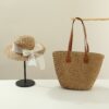 Khaki bag flat top ribbon hat