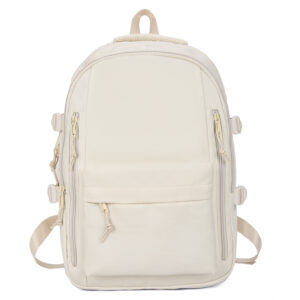 Fashion Simple For Women Autumn New Multi-Pocket Large Capacity Student Trendy Versatile Solid Color Backpack
