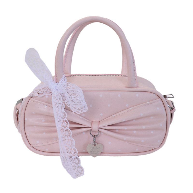 Sweet And Unique Design Bowknot Handbag For Women 2026 New Fashion Versatile Polka Dot Shoulder Crossbody Bag - Image 5