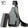 Gray Large USB+ Clutch