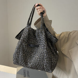 Capacity Leopard Print Fashion Shoulder For Women New Simple Personality Tote Large Shopping Versatile Travel Bag