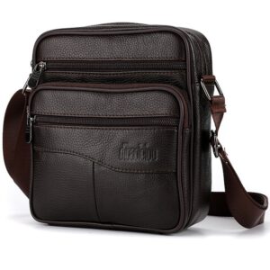 2026 Men’s temperament business large capacity cowhide genuine leather shoulder vertical men’s b, high-end crossbody