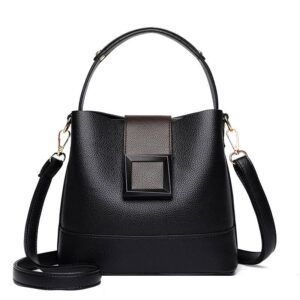 New Versatile Leather Bucket Tote Bag Trendy Female Shoulder Handbag Large Capacity Fashion Women’s Crossbody Bags