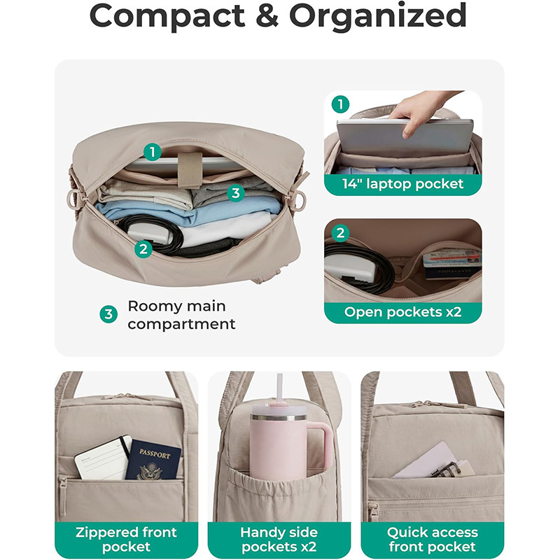 Expandable Tote Lightweight Gym With Toiletry Overnight Travel Bag New Functional Luggage - Image 3