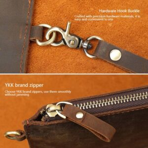 Vintage Crazy Horse Men’s – Premium Genuine Leather Slim Bifold Wallet With Classic Stitching (Brown)​