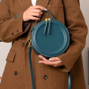 New Solid color Crossbody For Round Small Handbag Women Fashion Designer Bags Leather Shoulder Bag Female Zipper Purse