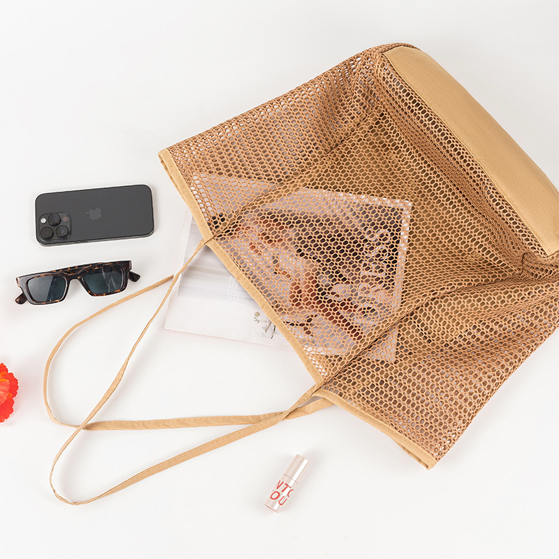 New Women Swimming Beach Mesh Ladies Shoulder Large-capacity Travel Portable Storage Bag Multifunction Handbag - Image 4