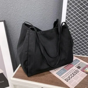Casual Large Capacity Canvas Shopper High Quality Eco Reusable Grocery Handbag For Women Travel Shoulder Bags Daily