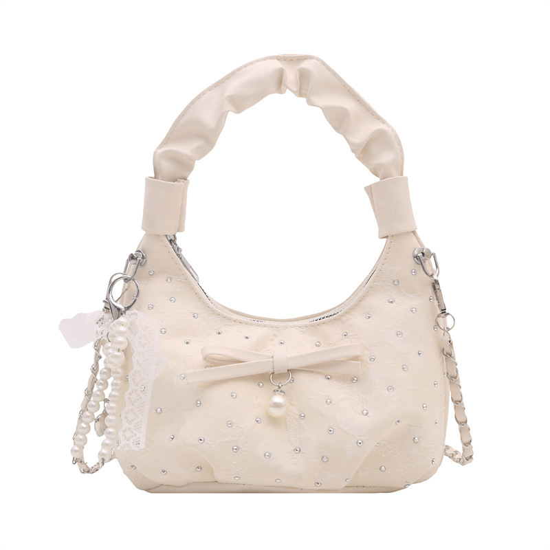 2026 New Fashionable Diamond-Studded Bowknot Pleated Dumpling Chain Shoulder Handbag Crossbody Bag For Women - Image 5