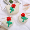 Milky white Green Leaves Red