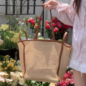 2026 New Straw Woven Tote Large Capacity Women Fashion Shoulder Bag For Beach Vacation Daily Commute