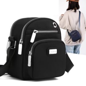 Waterproof Nylon Female Cell Phone Pocket Women Small Crobody Shoulder Ladie Pure Wallet Earphone Hole Meenger