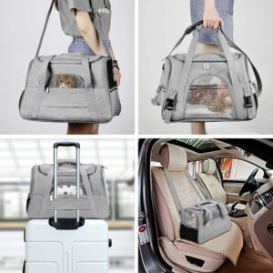 Portable Pet Carrier Bag Breathable Mesh For Small Cats And Dogs, Lightweight Travel Tote With Soft Padded Mat, Handheld