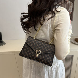 Korean Style Fashion Trend Single Shoulder Chain Women Trendy Lock Crossbody For Work Commute Small Square Bag