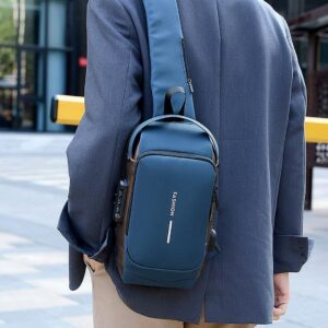 Breast Combination Lock, Anti-theft Cycling Sports Multi-function USB Charging, Men’s Shoulder Messenger Bag, Backpack.