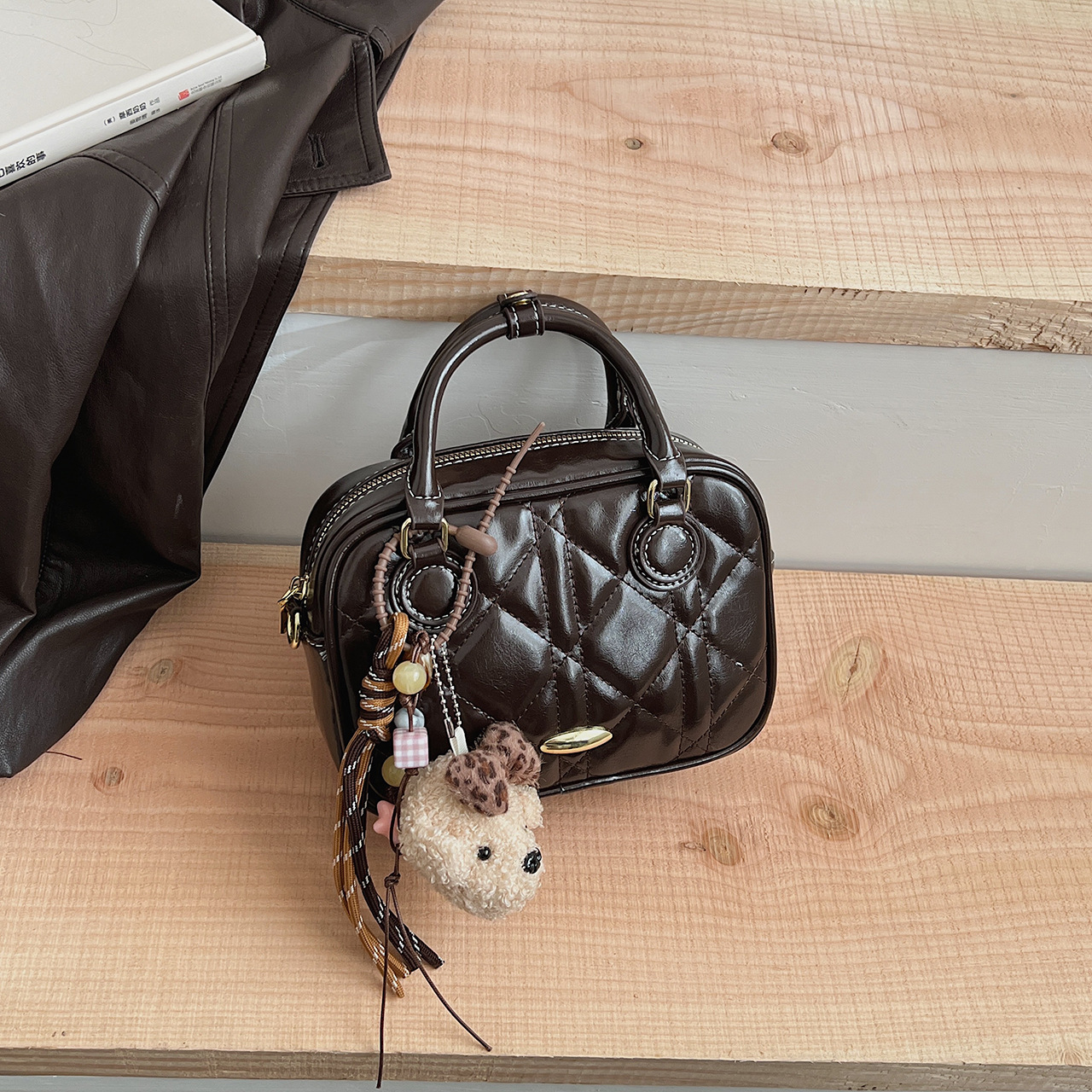 Minimalist Tote – Miu-Inspired Soft PU Shoulder Bag With Detachable Charm, Spacious Work & Travel Organizer - Image 8