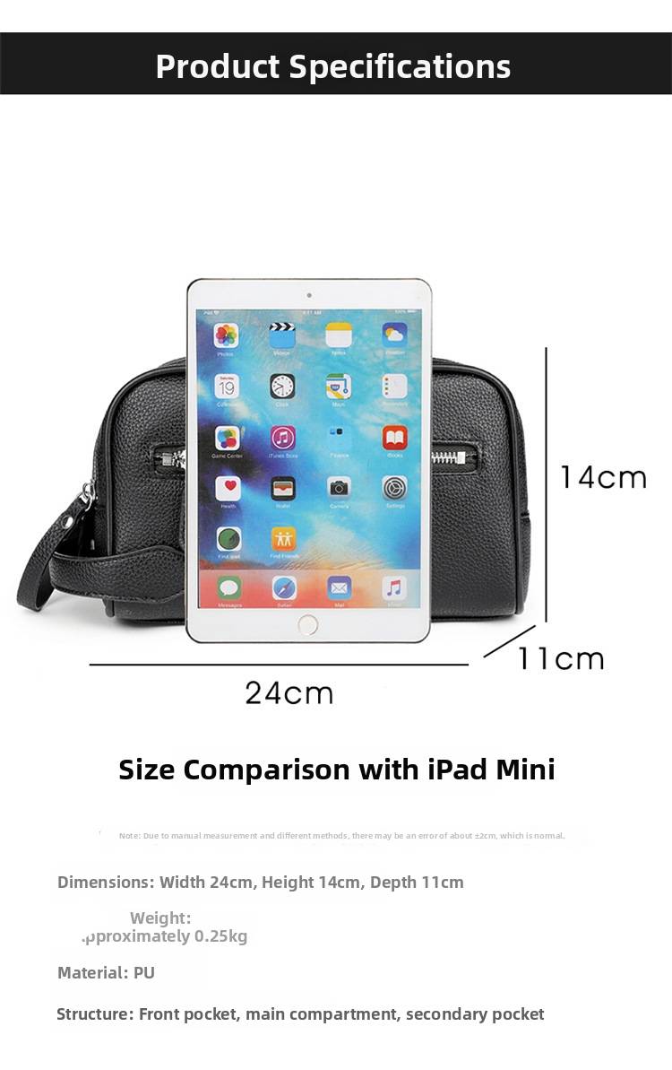 Men's Small Square for Autumn/Winter with Wide Strap New Style Crossbody Shoulder Bag - Image 6