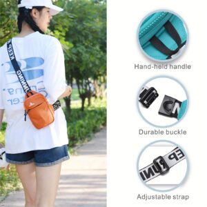Trndy Printd Strap Mini Crossbody Chst Bag Lightwight Multi Pockt Casual Daily Commut Outdoor Sports Shouldr