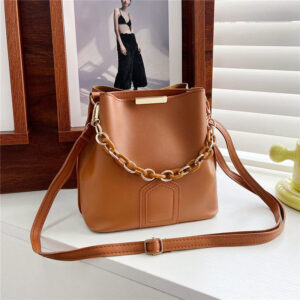 Jiahua French Niche High-End Chain Bucket For Women 2026 New Trend Casual Large Capacity Shoulder Bag