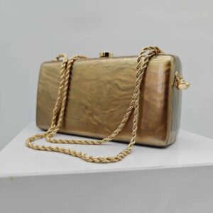 Women’s Handbag One-shoulder Lady Messenger Portable Fashion Summer Beach Acrylic Dinner Bag Small Square Bag.