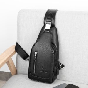 Bags Popular Style Crossbody Bag, Fashionable Casual Trendy Men’s Chest Bag With USB Port