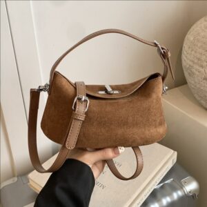 Unique Design Retro Handheld Dumpling For Women, 2026 Autumn New Model, Matte Light Color-Contrast Shoulder