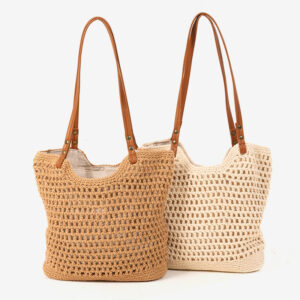 Women’s Shoulder Fashionable Hand-woven Made of Environmentally Friendly Materials Hollow and Versatile Commuter Bag for