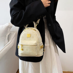 Trendy Pink Large Capacity Backpack High End Fashion Studded Women’s Bag