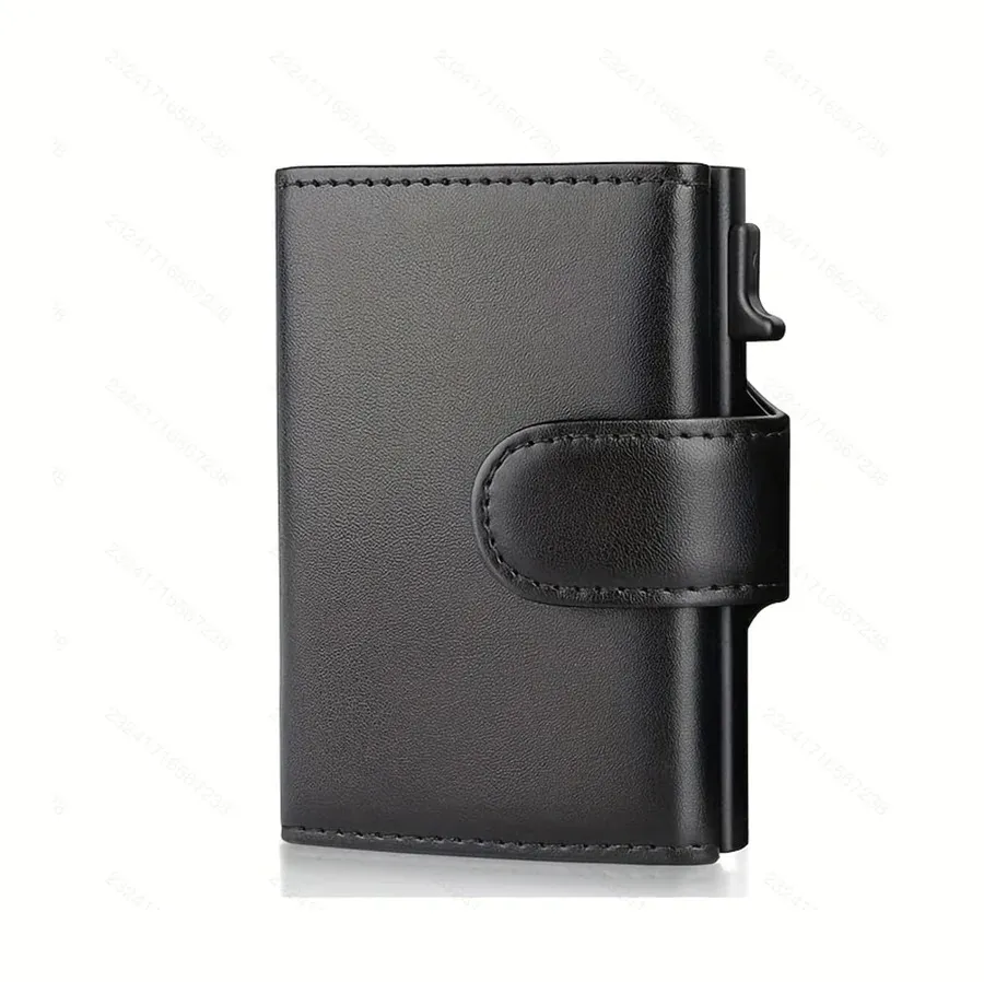 RFID Mini Mens Wallet Automatic Pop-up Card Holder With Coin Pocket 250701 - Image 6